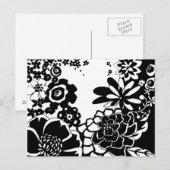 Grafisch patroon zwart-wit van Floral Garden Briefkaart (Voorkant / Achterkant)