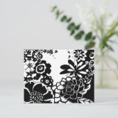 Grafisch patroon zwart-wit van Floral Garden Briefkaart (Staand voorkant)