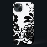 Grafisch patroon zwart-wit van Floral Garden iPhone 13 Hoesje<br><div class="desc">Een grafisch patroon dat een zwarte en witte tuinscène toont,  gemaakt door Chariklia Zarris. Zelfs met slechts twee kleuren is het schilderij bijna overweldigend in zijn schoonheid. Geef jezelf het geschenk van een voortreffelijk bloemdisplay door deze afdruk vandaag aan te schaffen!</div>