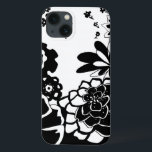 Grafisch patroon zwart-wit van Floral Garden iPhone 13 Hoesje<br><div class="desc">Een grafisch patroon dat een zwarte en witte tuinscène toont,  gemaakt door Chariklia Zarris. Zelfs met slechts twee kleuren is het schilderij bijna overweldigend in zijn schoonheid. Geef jezelf het geschenk van een voortreffelijk bloemdisplay door deze afdruk vandaag aan te schaffen!</div>