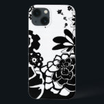 Grafisch patroon zwart-wit van Floral Garden iPhone 13 Hoesje<br><div class="desc">Een grafisch patroon dat een zwarte en witte tuinscène toont,  gemaakt door Chariklia Zarris. Zelfs met slechts twee kleuren is het schilderij bijna overweldigend in zijn schoonheid. Geef jezelf het geschenk van een voortreffelijk bloemdisplay door deze afdruk vandaag aan te schaffen!</div>