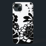 Grafisch patroon zwart-wit van Floral Garden iPhone 13 Hoesje<br><div class="desc">Een grafisch patroon dat een zwarte en witte tuinscène toont,  gemaakt door Chariklia Zarris. Zelfs met slechts twee kleuren is het schilderij bijna overweldigend in zijn schoonheid. Geef jezelf het geschenk van een voortreffelijk bloemdisplay door deze afdruk vandaag aan te schaffen!</div>