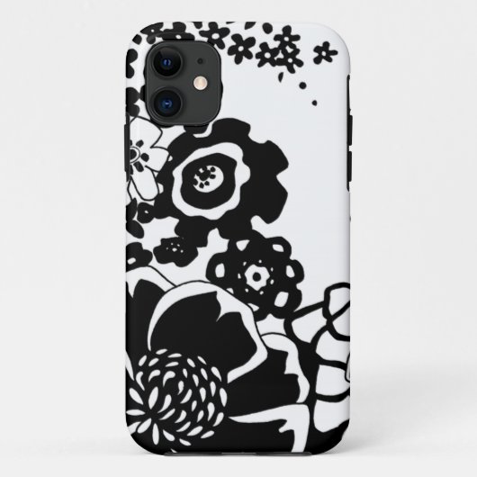 Grafisch patroon zwart-wit van Floral Garden Case-Mate iPhone Case (Achterkant)