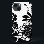 Grafisch patroon zwart-wit van Floral Garden iPhone 13 Hoesje<br><div class="desc">Een grafisch patroon dat een zwarte en witte tuinscène toont,  gemaakt door Chariklia Zarris. Zelfs met slechts twee kleuren is het schilderij bijna overweldigend in zijn schoonheid. Geef jezelf het geschenk van een voortreffelijk bloemdisplay door deze afdruk vandaag aan te schaffen!</div>