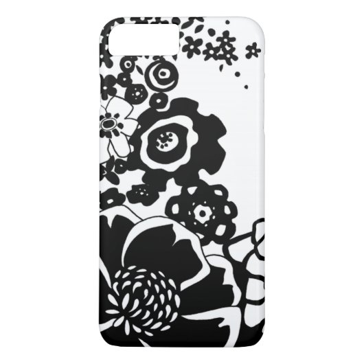 Grafisch patroon zwart-wit van Floral Garden Case-Mate iPhone Case (Achterkant)