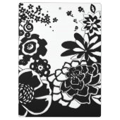 Grafisch patroon zwart-wit van Floral Garden Klembord (Achterkant)
