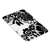 Grafisch patroon zwart-wit van Floral Garden Magneet (Rechterzijde)
