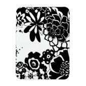 Grafisch patroon zwart-wit van Floral Garden Magneet (Verticaal)