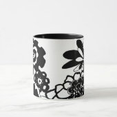 Grafisch patroon zwart-wit van Floral Garden Mok (Midden)