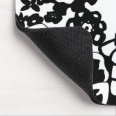 Grafisch patroon zwart-wit van Floral Garden Muismat (Hoek)