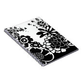 Grafisch patroon zwart-wit van Floral Garden Notitieboek (Rechterzijde)