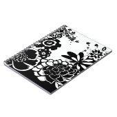 Grafisch patroon zwart-wit van Floral Garden Notitieboek (Linkerzijde)