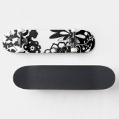 Grafisch patroon zwart-wit van Floral Garden Persoonlijk Skateboard (Horizontaal)