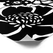 Grafisch patroon zwart-wit van Floral Garden Poster (Hoek)