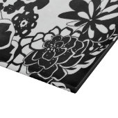 Grafisch patroon zwart-wit van Floral Garden Snijplank (Hoek)