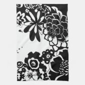Grafisch patroon zwart-wit van Floral Garden Theedoek (Verticaal)