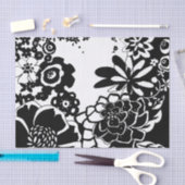 Grafisch patroon zwart-wit van Floral Garden Tissuepapier (Craft)