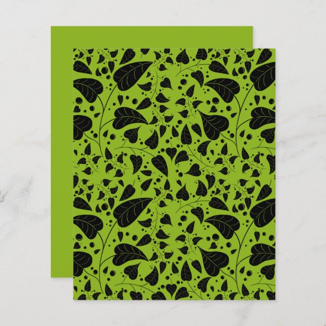 Grafisch plant groene zwarte wijnstokken (Voorkant / Achterkant)