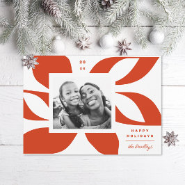 Grafisch Poinsettia Foto Feestdagenkaart