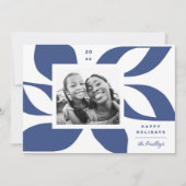 Grafisch Poinsettia Foto Feestdagenkaart (Voorkant)