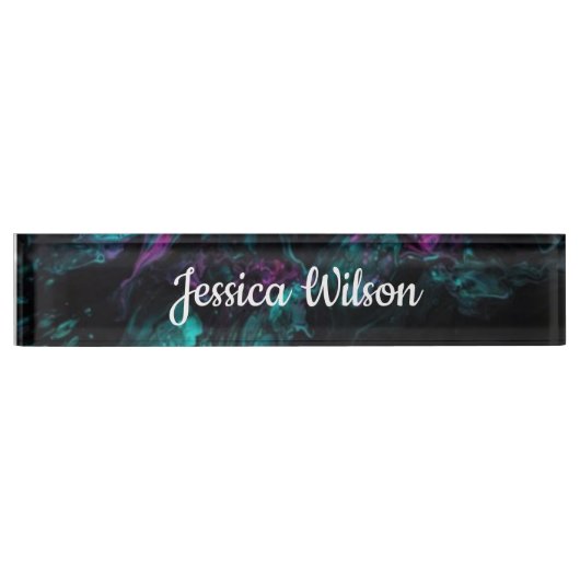 Grafisch professionele zwarte artiest naambordje (Voorkant)