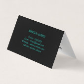 Grafisch professionele zwarte artiest visitekaartje (Achterkant)