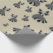 Grafisch Raccoon Patroon Cadeaupapier (Hoek)