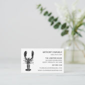 Grafisch restaurant met zwarte en witte kreeft, wi visitekaartje (Staand voorkant)