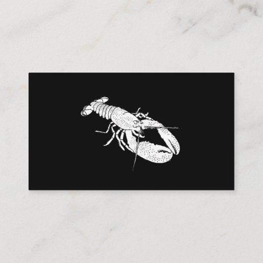 Grafisch restaurant met zwarte en witte kreeft, wi visitekaartje (Achterkant)