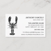 Grafisch restaurant met zwarte en witte kreeft, wi visitekaartje (Voorkant)