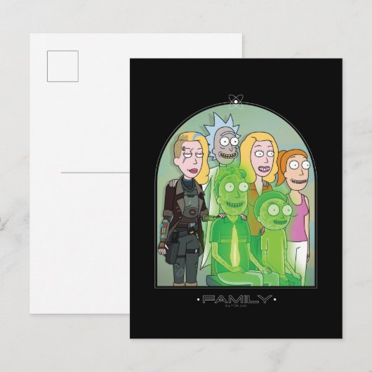 Grafisch Rick en Morty Family Briefkaart (Voorkant / Achterkant)