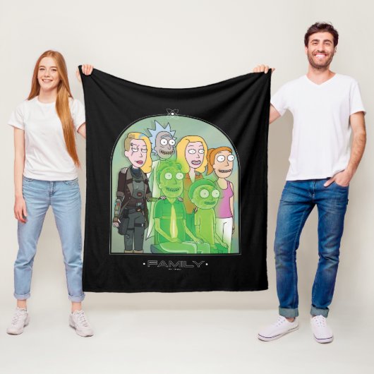 Grafisch Rick en Morty Family Fleece Deken (In situ)