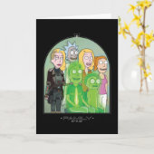 Grafisch Rick en Morty Family Kaart (Gele Bloem)