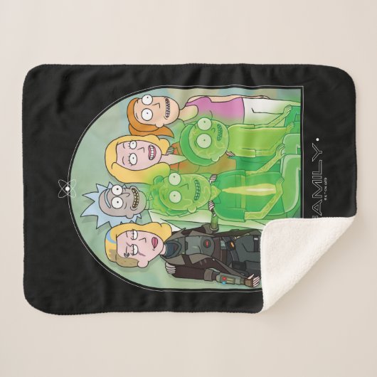 Grafisch Rick en Morty Family Sherpa Deken (Voorkant (horizontaal))