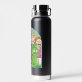 Grafisch Rick en Morty Family Waterfles (Achterkant)