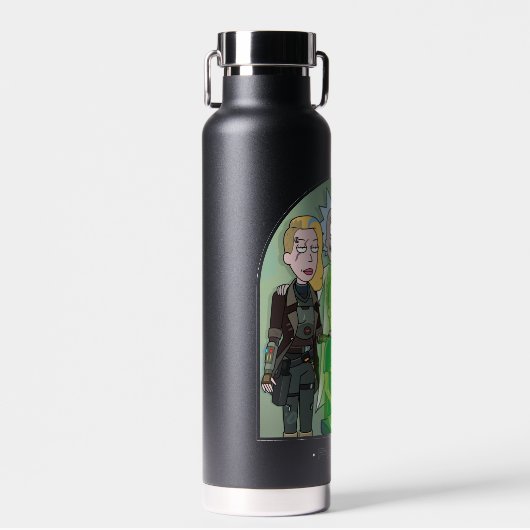 Grafisch Rick en Morty Family Waterfles (Voorkant)