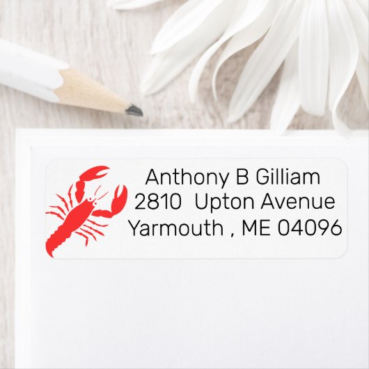Grafisch rode kreeft - gepersonaliseerd etiket (Insitu)