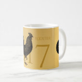 Grafisch Rooster Jaar Gepersonaliseerd Monogram M Koffiemok (Voorkant rechts)