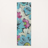 Grafisch roze en Blauwe Floral Yogamat (Voorkant)