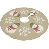 Grafisch Rustic Snowman Snowflake Gray Kerstboom Rok (Gekanteld)