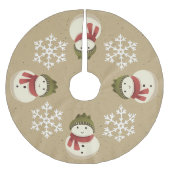 Grafisch Rustic Snowman Snowflake Gray Kerstboom Rok (Voorkant)