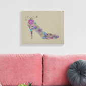 Grafisch scheen - Gewikkeld Canvas Afdruk (Insitu (Woonkamer))