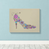 Grafisch scheen - Gewikkeld Canvas Afdruk (Insitu (Houten vloer))