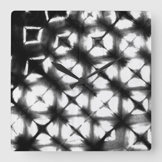 Grafisch Shibori I Vierkante Klok (Voorkant)