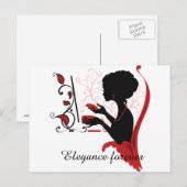 Grafisch silhouet van een elegante vrouw briefkaart (Voorkant / Achterkant)