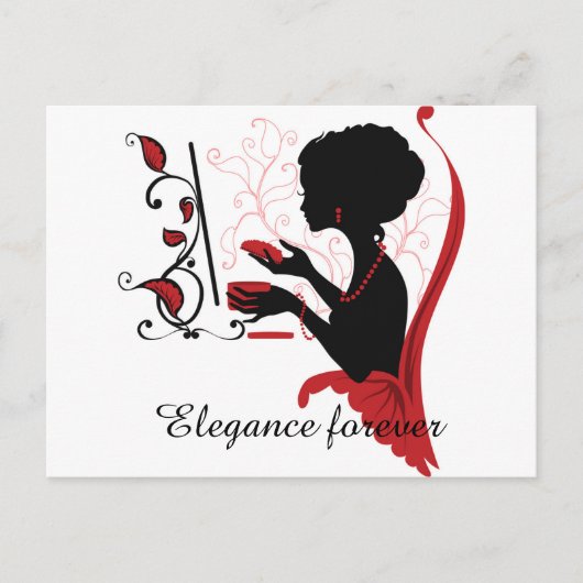 Grafisch silhouet van een elegante vrouw briefkaart (Voorkant)