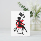 Grafisch silhouet van een vrouw briefkaart (Staand voorkant)