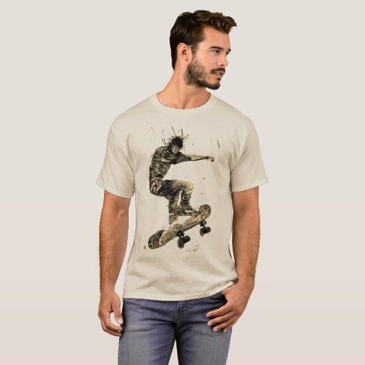 Grafisch skateboard van het platform t-shirt (Voorkant volledig)