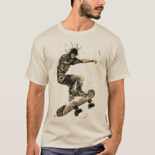 Grafisch skateboard van het platform t-shirt