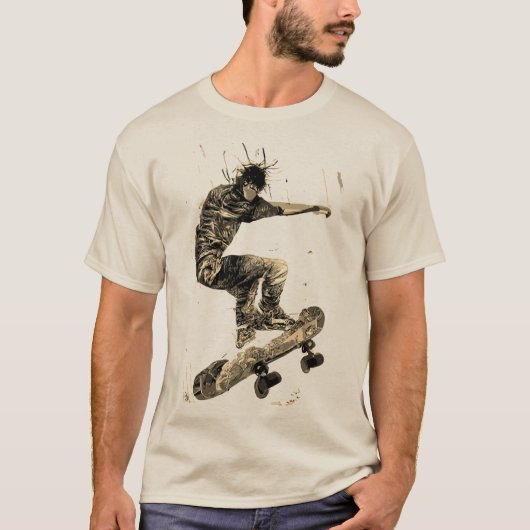 Grafisch skateboard van het platform t-shirt (Voorkant)